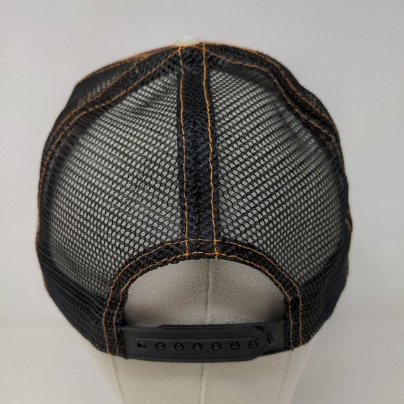 Cap America Men's Snapback Mesh Back Hat Orange Camouflage Embroidered Logo - Picture 5 of 7